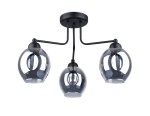 Czarna lampa sufitowa potrójna klosz dymiony 3xE27 FILLAN 3
