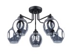Czarna lampa sufitowa potrójna klosz dymiony 5xE27 FILLAN 5