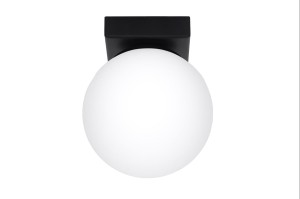 Lampa sufitowa pojedyncza czarna klosz biała kula 1xG9 plafon YOLI 1