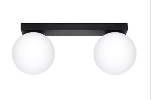 Lampa sufitowa podwójna czarna klosze białe kule 2xG9 plafon YOLI 2 
