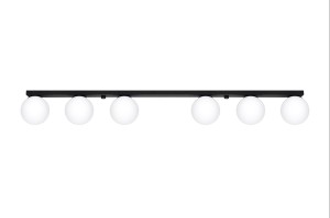 Czarna lampa sufitowa listwa klosze białe kule 6xG9 plafon YOLI 6 