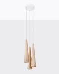Lampa wisząca 120 cm SULA 3 naturalne drewno