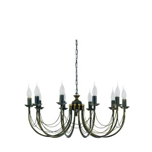Żyrandol do salonu, żyrandol czarny świecznikowy 10xE14 ARES