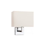 Lampa kinkiet chromowy 1xE27 klosz ecru HOTEL