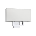  Lampa kinkiet chromowy podwójny 2xE27 klosz ecru HOTEL