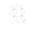 LAMPAMI - lampa sufitowa tuby regulowane szkic