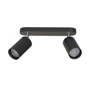 Lampa sufitowa czarna podwójna regulowana tuba EYE SPOT 