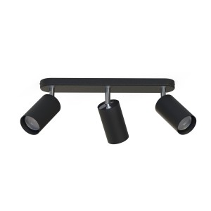 Lampa sufitowa czarna potrójna regulowane tuby EYE SPOT 