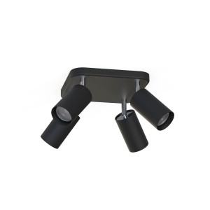 Lampa sufitowa czarna regulowane tuby EYE SPOT 