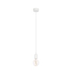 Biała lampa wisząca pojedyncza 1xE27 SILICONE