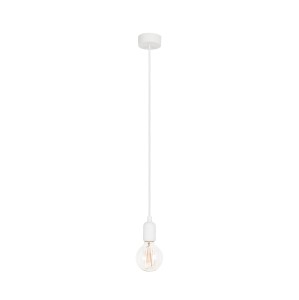 Biała lampa wisząca pojedyncza 1xE27 SILICONE