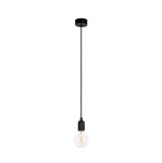 Czarna lampa wisząca pojedyncza 1xE27 SILICONE 