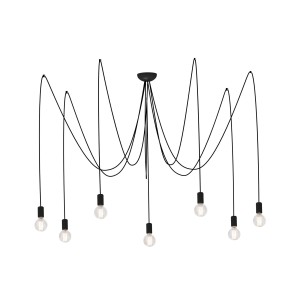 Nowoczesna lampa wisząca czarna typu pająk 7xE27 SPIDER