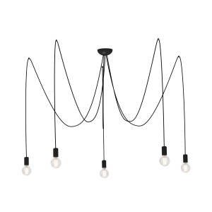 Nowoczesna lampa wisząca czarna typu pająk 5xE27 SPIDER