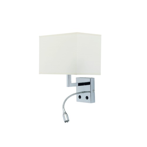 LAMPAMI - lampa srebrna do salonu, kinkiet do sypialni, nowoczesna lampa ścienna