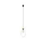 Elegancka lampa wisząca pojedyncza ze złotym 188 cm szklana kula przezroczysta 1xE27 PEAR M 
