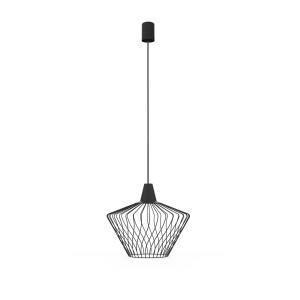 Lampa wisząca czarna nowoczesna z drutu 130 cm 1xE27 WAVE S
