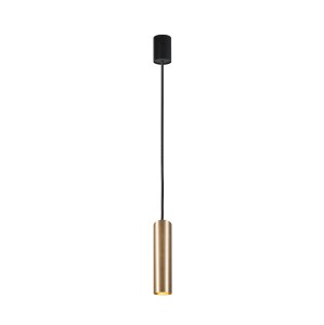 Lampa wisząca złota tuba sufitowa lity mosiądz EYE M