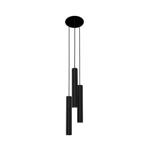 Czarna lampa wisząca potrójna tuby sufitowe 130 cm EYE L 