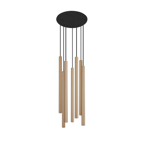 LAMPAMI - nowoczesna lampa wisząca, tuby wiszące złote, złota lampa wisząca