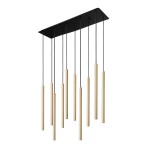 Złota lampa wisząca tuby sufitowe lity mosiądz 130 cm 10xG9 LASER 490 
