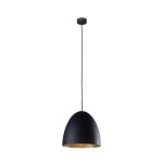 Lampa wisząca długa 150 cm czarna ze złotym EGG M 