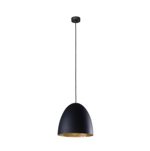 Lampa wisząca długa 150 cm czarna ze złotym EGG M 