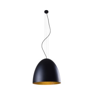Lampa wisząca długa 285 cm czarna ze złotym EGG L 