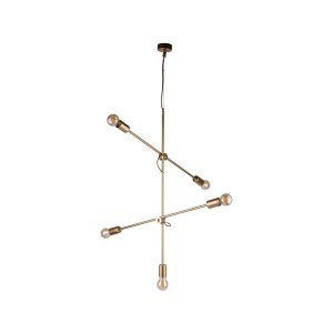 Złota lampa industrialna sufitowa wisząca 120 cm 5xE27 STICKS 