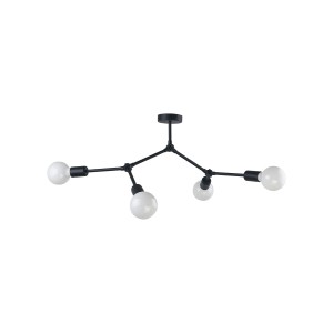 Czarna lampa loftowa 4xE27 TWIG