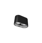  Lampa sufitowa czarna punktowa podwójna 2xGU10 OVAL