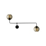 Lampa ścienna czarna podwójna klosz dymiony 2xE27 MONACO 