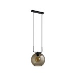 Nowoczesna lampa wisząca czarna pojedyncza 142 cm klosz dymiony 1xE27 MONACO 