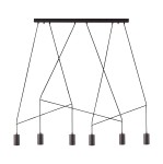 Czarna lampa nad stół do jadalni 130 cm 6xGU10 IMBRIA 