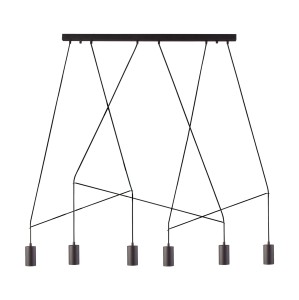 Czarna lampa nad stół do jadalni 130 cm 6xGU10 IMBRIA 