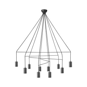 Przestrzenna, czarna lampa nad stół do jadalni wisząca 130 cm 10xGU10 IMBRIA 