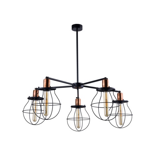 LAMPAMI - lampa industrialna sufitowa, czarna lampa sufitowa, nowoczesna lampa metalowa