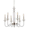 LAMPAMI - lampa sufitowa srebrna, lampa wisząca srebrna,  żyrandol do salonu, żyrandol świecznikowy