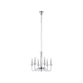 LAMPAMI - lampa sufitowa srebrna, lampa wisząca srebrna,  żyrandol do salonu, żyrandol świecznikowy
