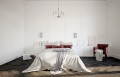 LAMPAMI - lampa sufitowa srebrna, lampa wisząca srebrna,  żyrandol do salonu, żyrandol świecznikowy