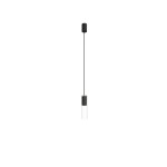 Lampa wisząca tuba szklana z czarnym 130 cm CYLINDER M