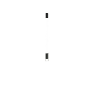 Lampa wisząca tuba szklana z czarnym 130 cm CYLINDER S