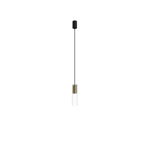 Lampa wisząca tuba szklana ze złotym 130 cm CYLINDER M