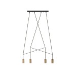 Lampa nad stół do jadalni czarna ze złotym lity mosiądz 130 cm 4xGU10 IMBRIA 