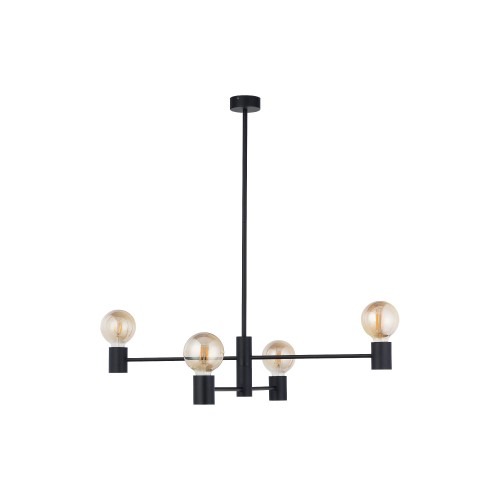 LAMPAMI - industrialna lampa do salonu, lampa sufitowa do nowoczesnego salonu, czarna lampa wisząca
