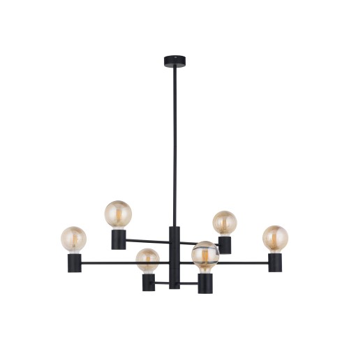 LAMPAMI - industrialna lampa do salonu, lampa sufitowa do nowoczesnego salonu, czarna lampa wisząca
