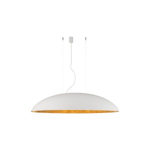 Duża lampa wisząca nowoczesna biała ze złotym, długość 250 cm CANOE 