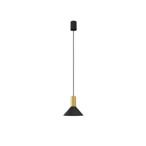 Lampa wisząca pojedyncza czarna ze złotym 130 cm HERMANOS A