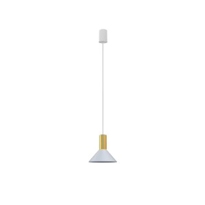  Lampa wisząca pojedyncza biała ze złotym 130 cm HERMANOS A