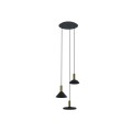LAMPAMI - potrójna lampa wisząca, żyrandol loftowy, lampa wisząca czarna lampa nad stół